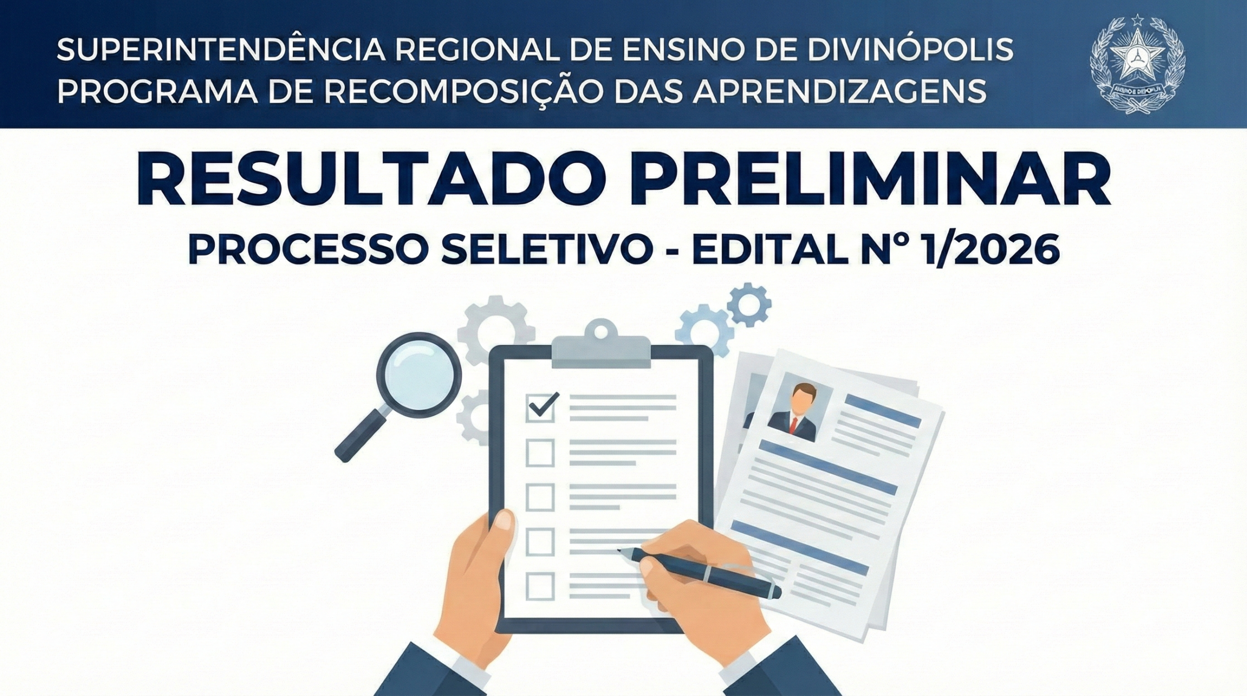Resultado Preliminar –  Programa de Recomposição das Aprendizagens (Edital 01/2026)